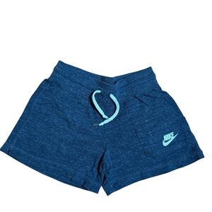 NIKE Kids Large Gray Athletic Shorts Drawstring Swoosh